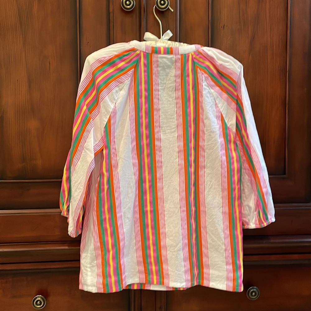 NWOT Boden Cotton Blend Summer Stripe Peasant Top Size 6 - Picture 6 of 6